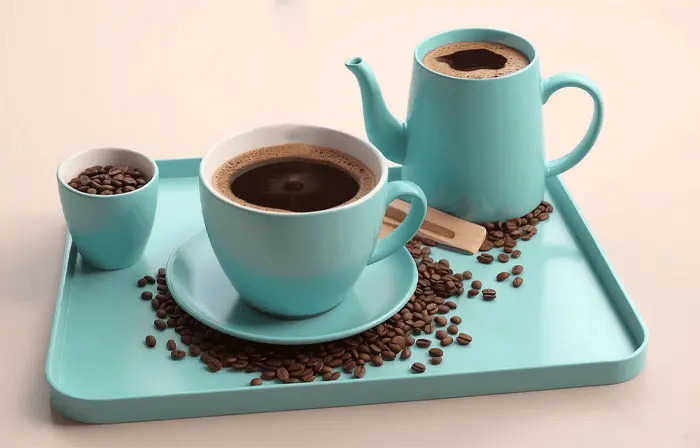 New 3D Illustration of an Artwork Featuring a Coffee Cup and Saucer